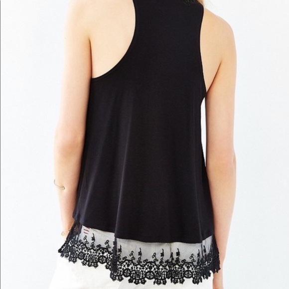 Kimchi Blue Black Tank Top With Lace Trim - Picture 2 of 7